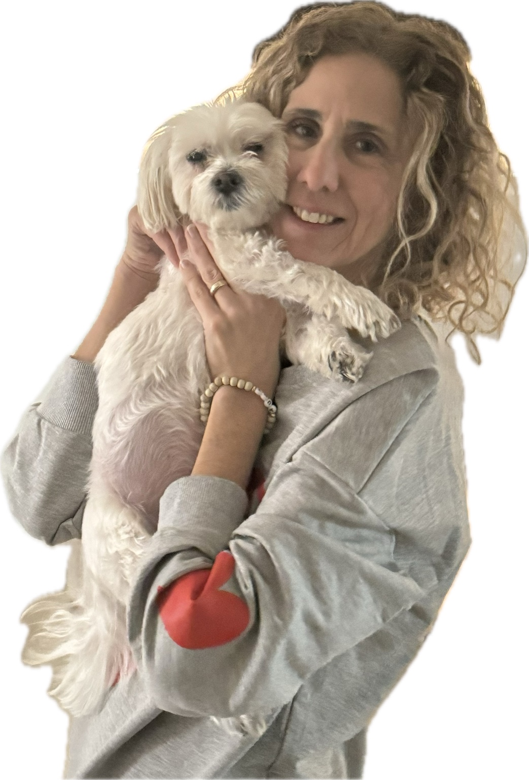 Annie holding her dog